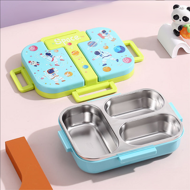 600ml Kids Spaceman Themed Stainless Steel Lunch Box